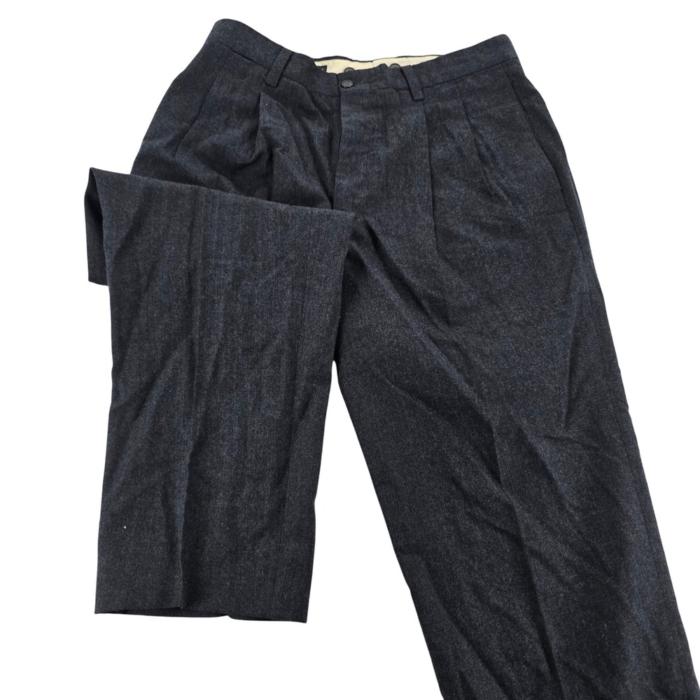 Gap Mens Wool Pants 34x34 Charcoal Pleated Made USA Vintage